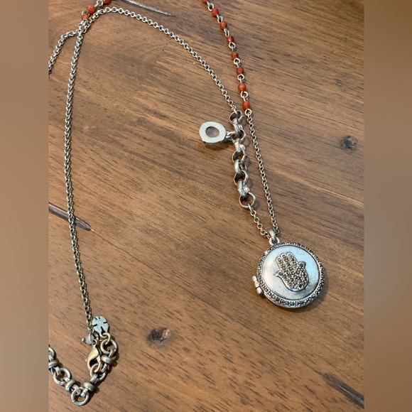 Lucky Brand silver-toned locket hamsa hand Necklace - Picture 3 of 4